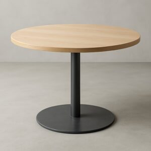 Mesa de reunión 4 pax | circular Ø 1,20 con base tubular con plafón redondo