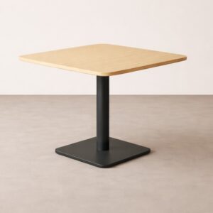 Mesa de reunión 4 pax | cuadrada 0,90 con base tubular con plafón