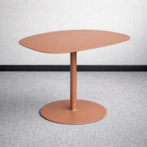 Mesa auxiliar | ORGANICA con base tubular y plafón redondo, full metálica