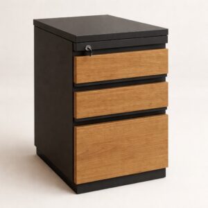 Almacenamiento | CAJONERA FIJA 2X1 FRENTES EN LAMINADO (2 cajones medianos y 1 de archivo)